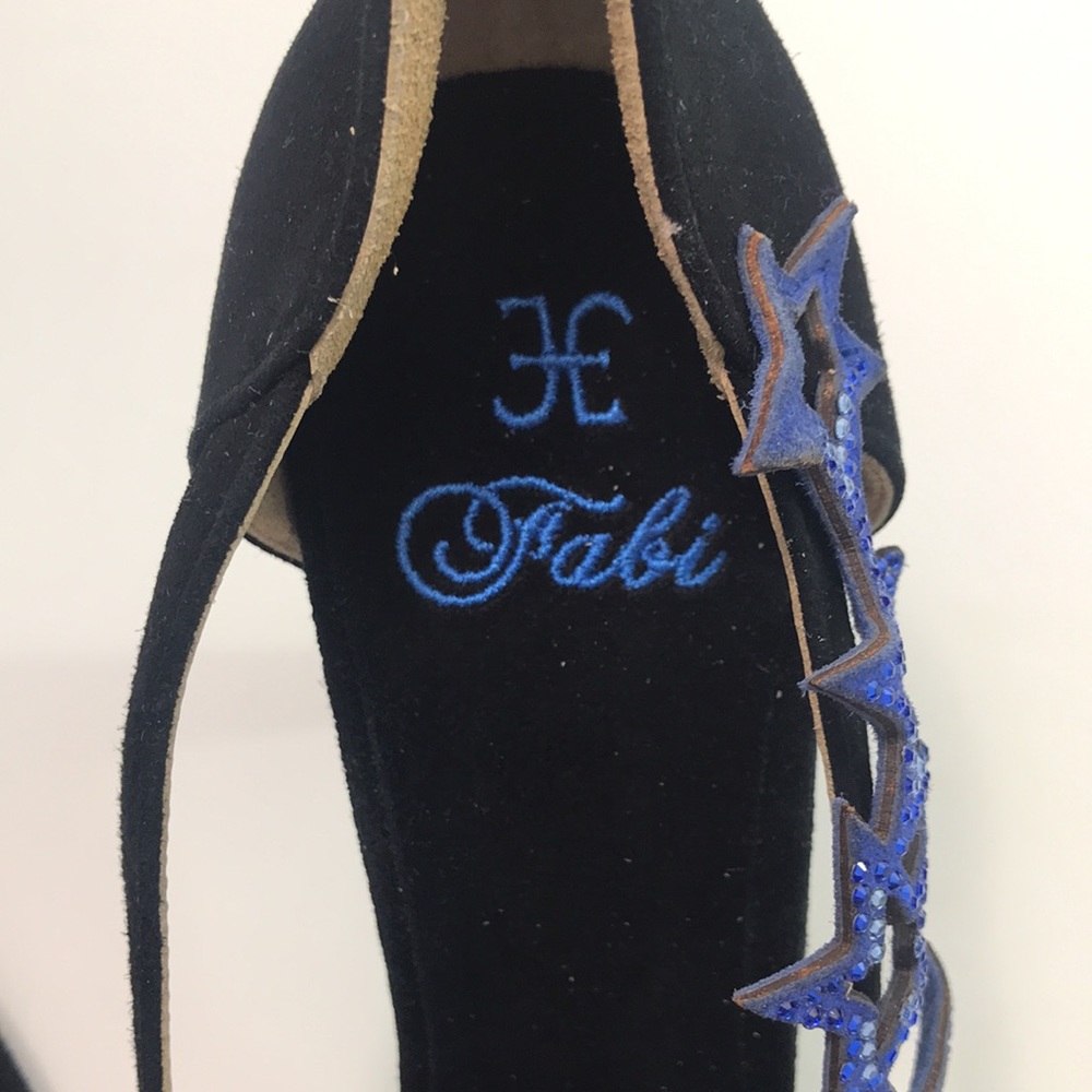 Fabi Italian black suede peep toe heels, size 37.5/6.5, unworn - Picture 14 of 15